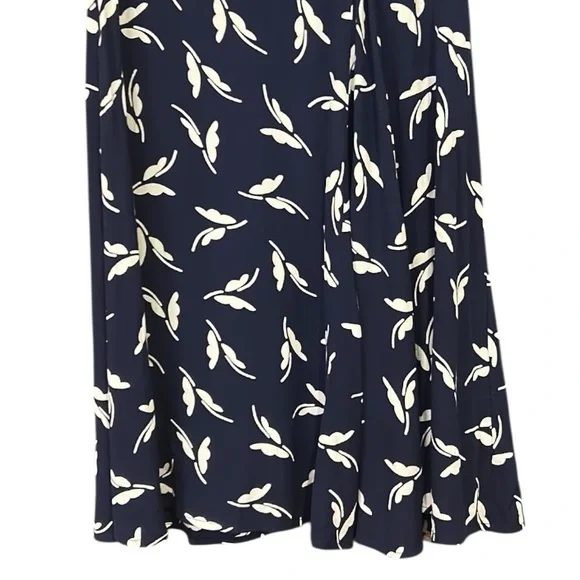 Anthropologie Maeve Fern Ruched Short Sleeve Dress Navy Blue Size 0 - Picture 8 of 11